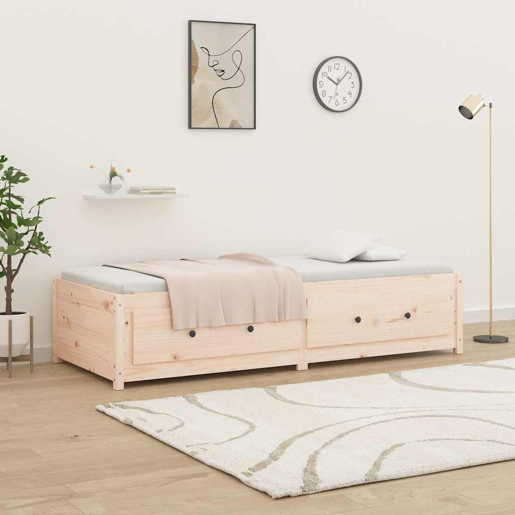 Day Bed without Mattress Solid Wood Pine Natural 90 cm 200 cm