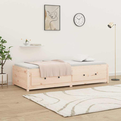 Day Bed without Mattress Solid Wood Pine Natural 90 cm 200 cm