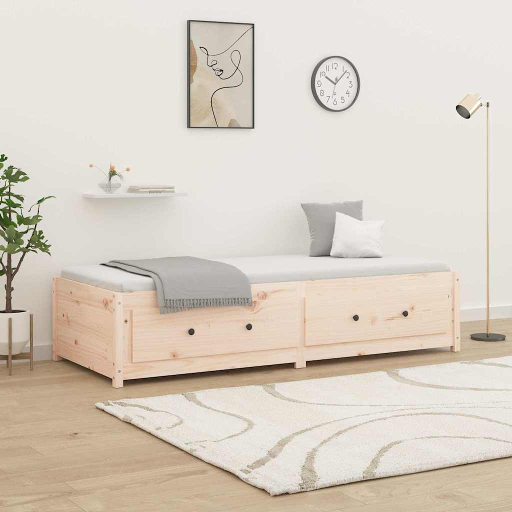Day Bed without Mattress Solid Wood Pine Natural 90 cm 200 cm