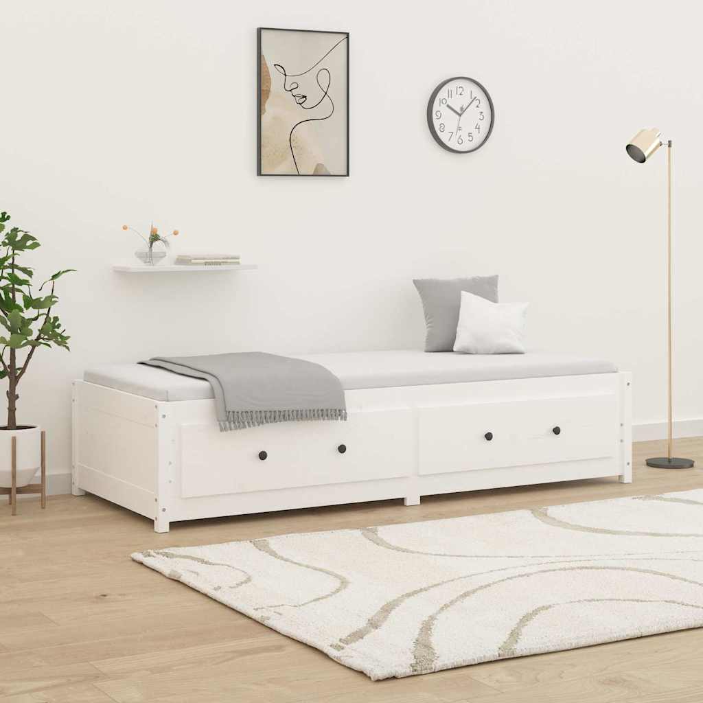 Day Bed without Mattress Solid Wood Pine White 90 cm 200 cm
