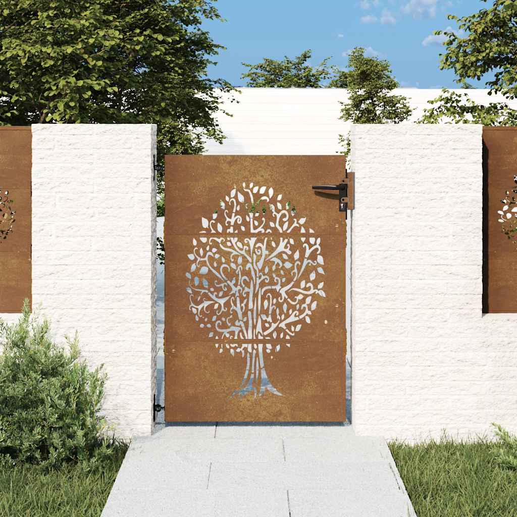 Garden Gate Corten Steel Tree Design 85 x 125 cm