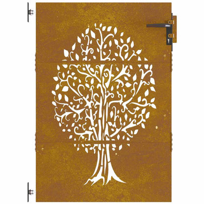 Garden Gate Corten Steel Tree Design 85 x 150 cm