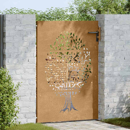 Garden Gate Corten Steel Tree Design 85 x 150 cm