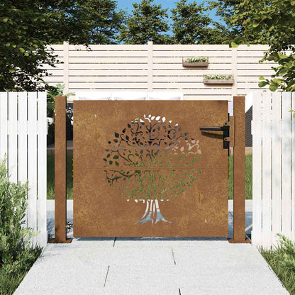 Garden Gate Corten Steel Tree Design Rusty 100 x 100 cm