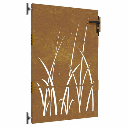 Garden Gate Corten Steel Grass Design 85 x 125 cm