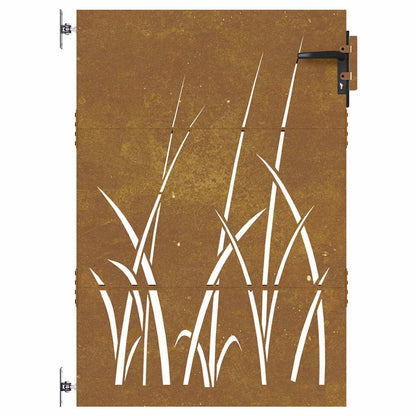 Garden Gate Corten Steel Grass Design 85 x 125 cm