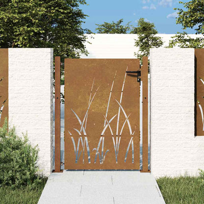 Garden Gate Corten Steel Grass Design Rusty 100 x 150 cm