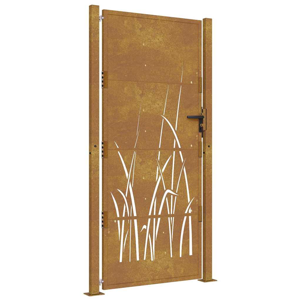 Garden Gate Corten Steel Grass Design Rusty 100 x 175 cm