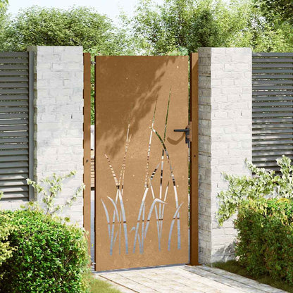 Garden Gate Corten Steel Grass Design Rusty 100 x 175 cm