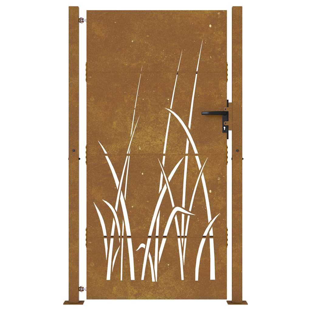 Garden Gate Corten Steel Grass Design Rusty 100 x 175 cm