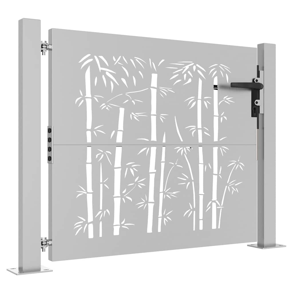 Garden Gate Corten Steel Bamboo Design Rusty 100 x 75 cm