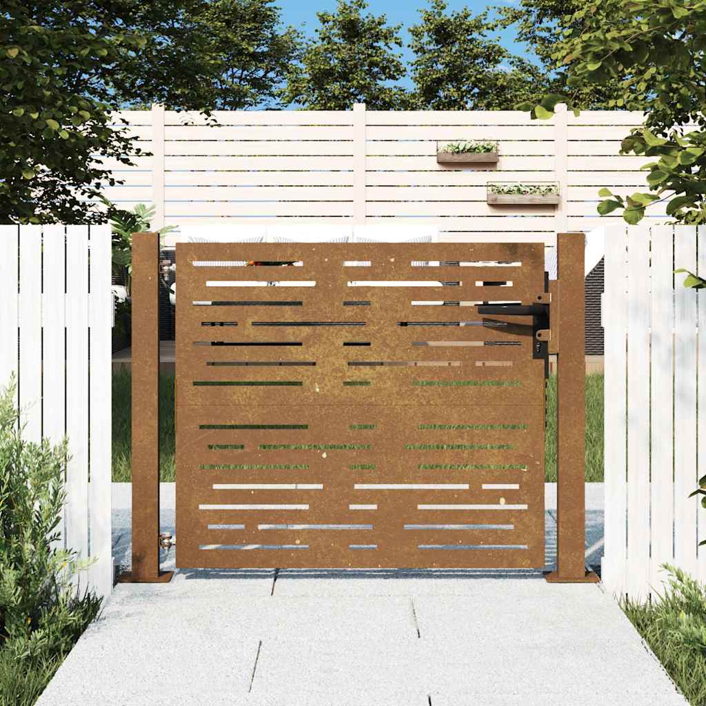 Garden Gate Corten Steel Square Design Rusty 100 x 75 cm