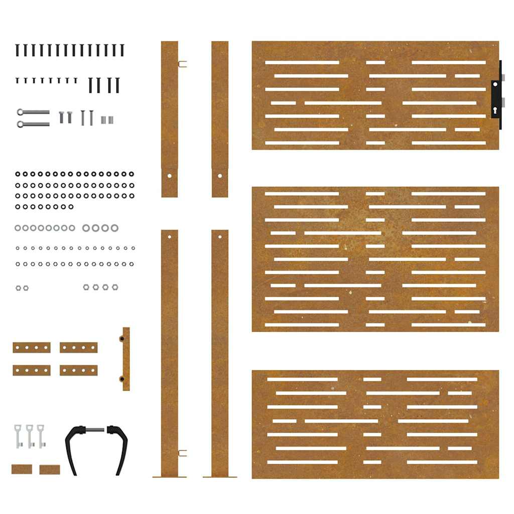 Garden Gate Corten Steel Square Design Rusty 100 x 125 cm