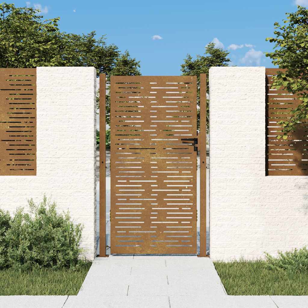 Garden Gate Corten Steel Square Design Rusty 100 x 175 cm