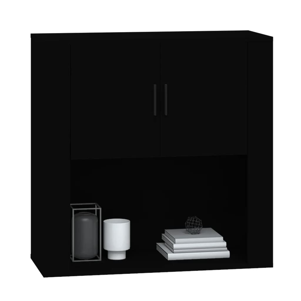 vidaXL Wall Cabinet Black 80x33x80 cm Engineered Wood