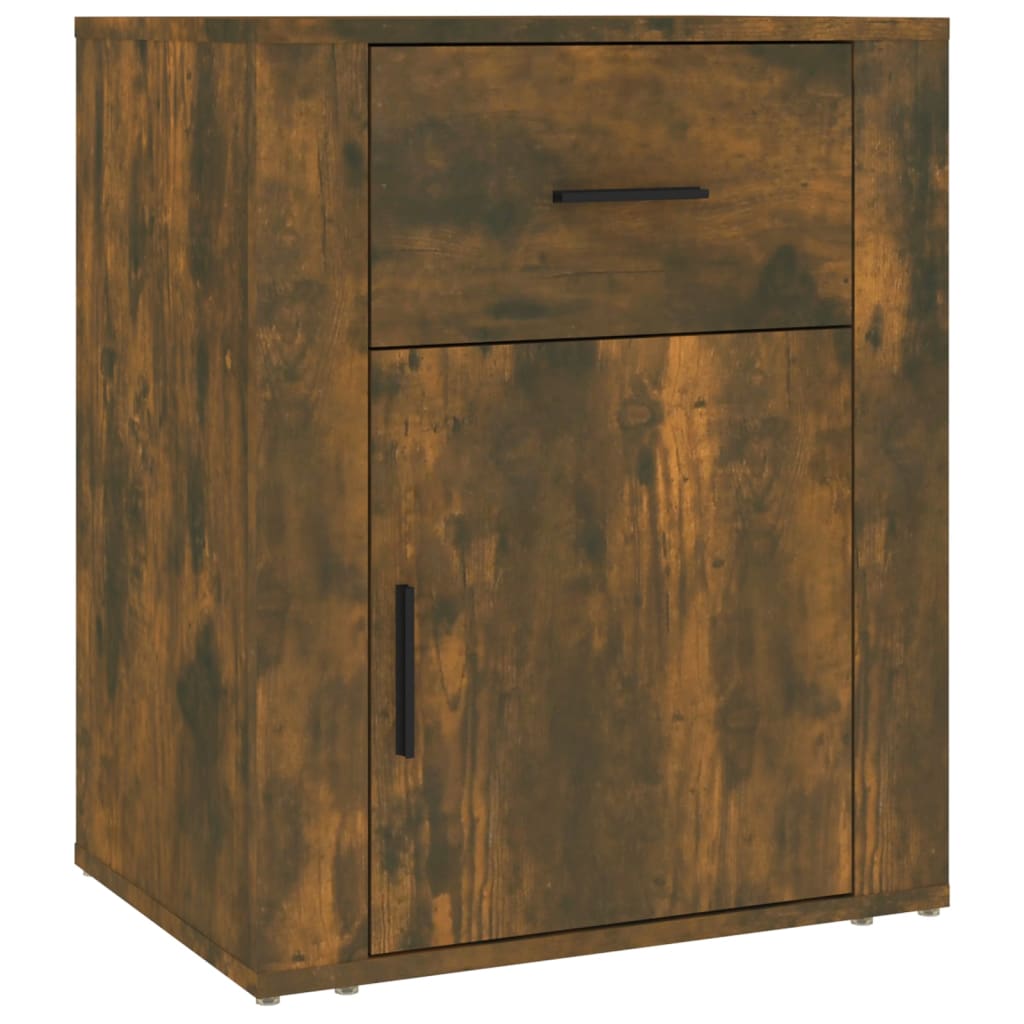 vidaXL Bedside Cabinet Smoked Oak 50x36x60 cm Engineered Wood