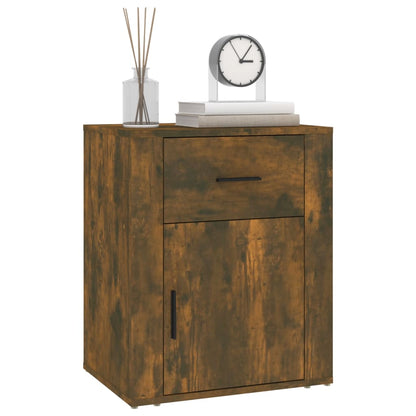 vidaXL Bedside Cabinet Smoked Oak 50x36x60 cm Engineered Wood