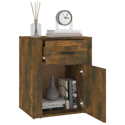 vidaXL Bedside Cabinet Smoked Oak 50x36x60 cm Engineered Wood