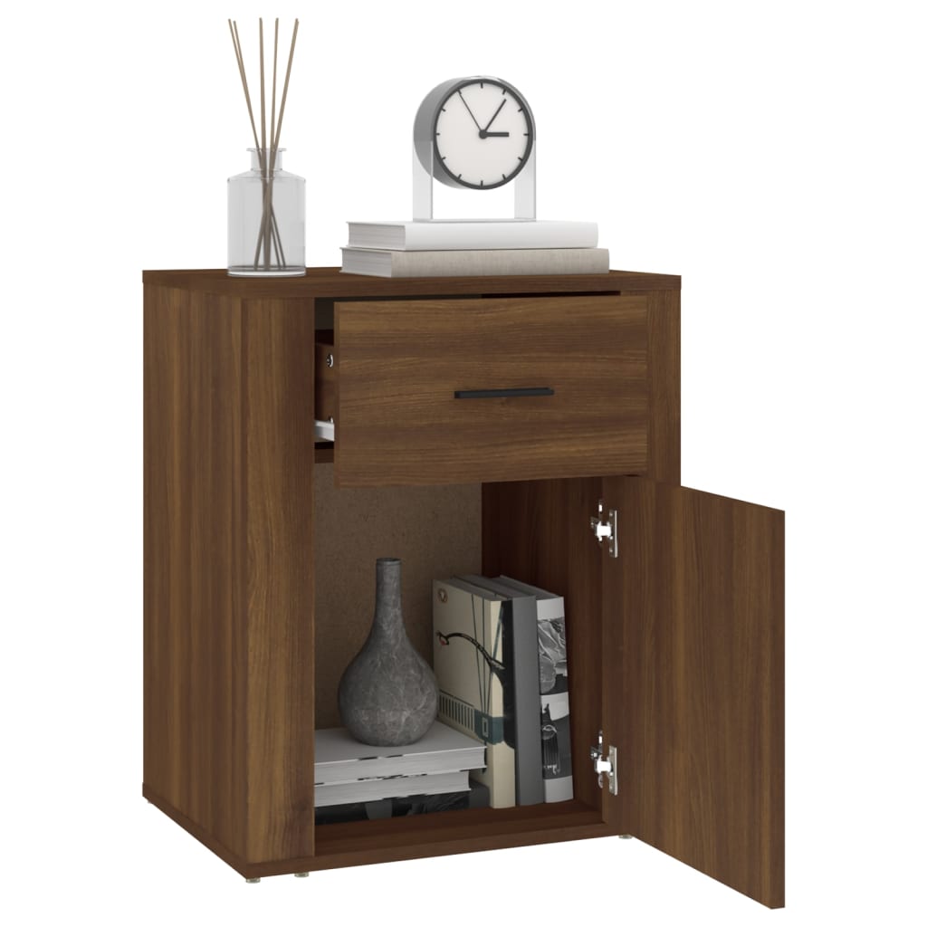 vidaXL Bedside Cabinet Brown Oak 50x36x60 cm Engineered Wood