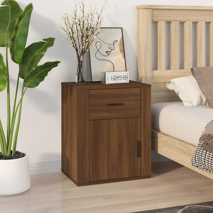 vidaXL Bedside Cabinet Brown Oak 50x36x60 cm Engineered Wood