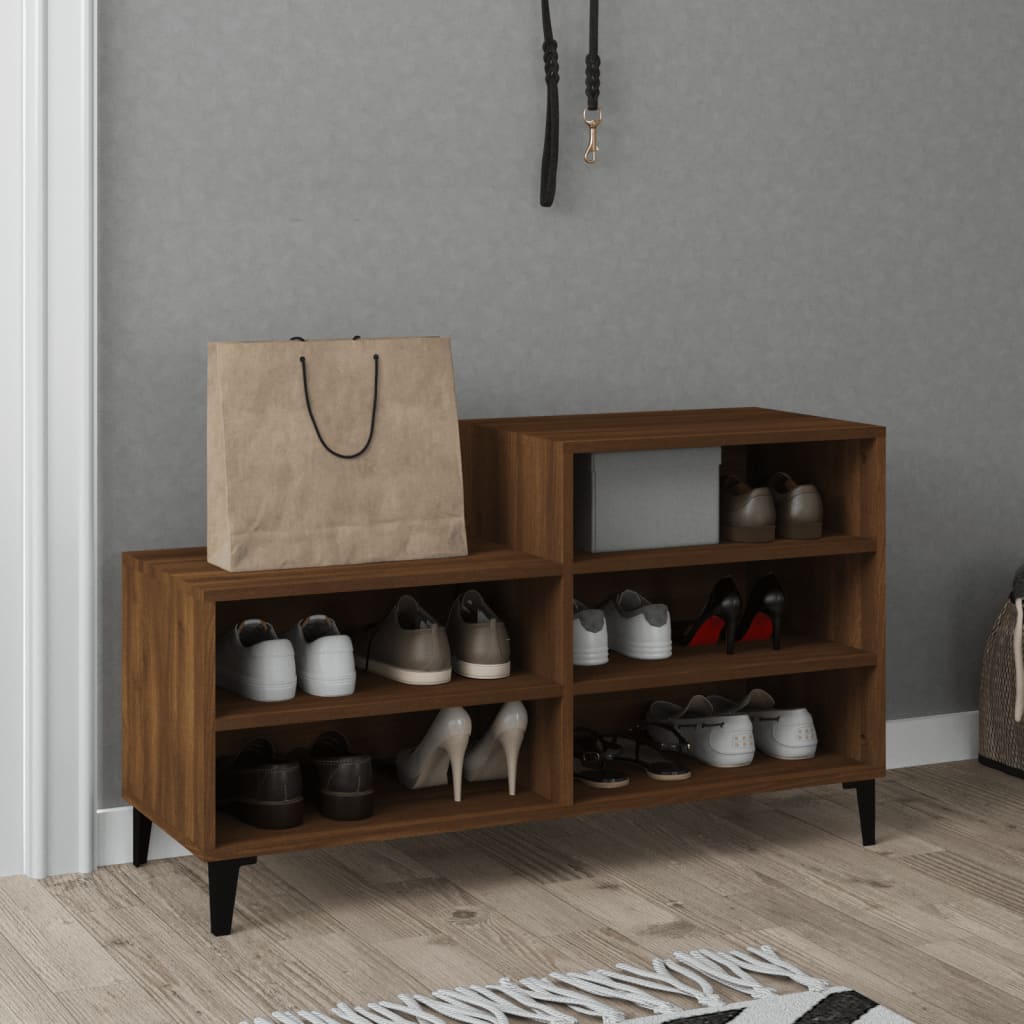 vidaXL Shoe Cabinet Brown Oak 102x36x60 cm Engineered Wood