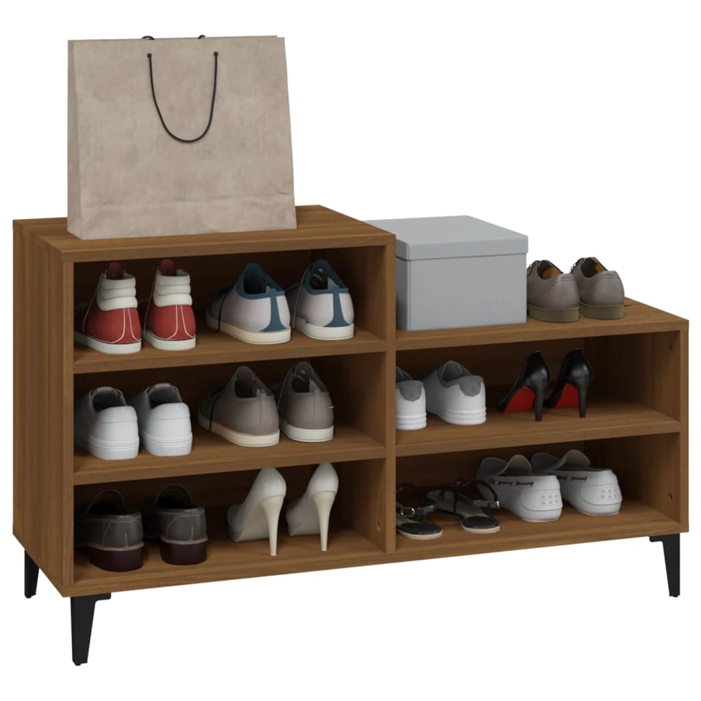 vidaXL Shoe Cabinet Brown Oak 102x36x60 cm Engineered Wood