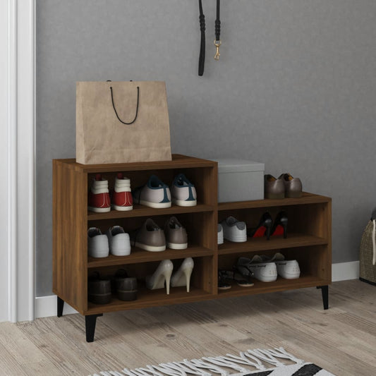 vidaXL Shoe Cabinet Brown Oak 102x36x60 cm Engineered Wood