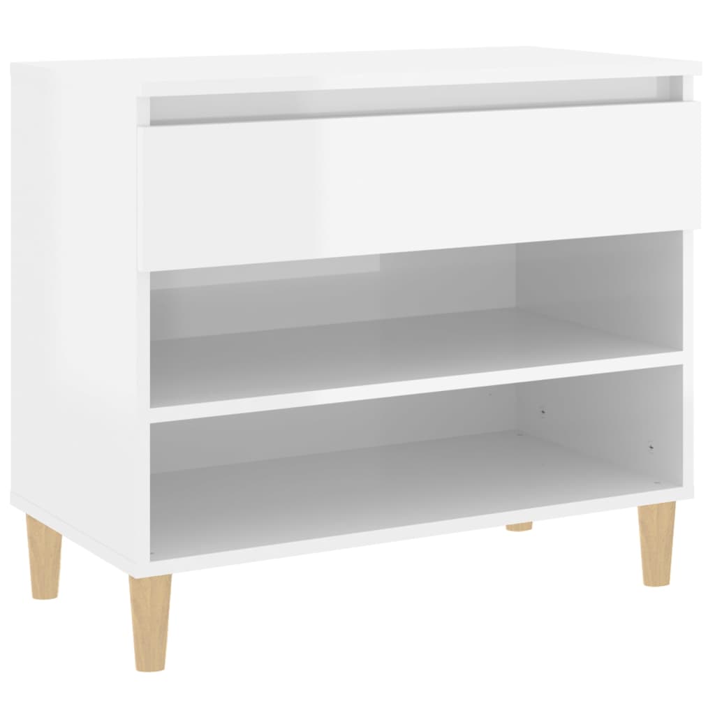 vidaXL Shoe Cabinet High Gloss White 70x36x60 cm Engineered Wood