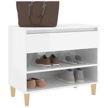 vidaXL Shoe Cabinet High Gloss White 70x36x60 cm Engineered Wood