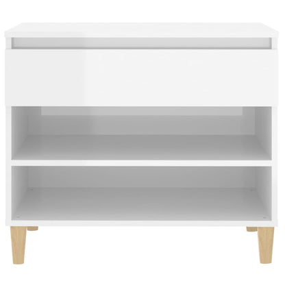 vidaXL Shoe Cabinet High Gloss White 70x36x60 cm Engineered Wood