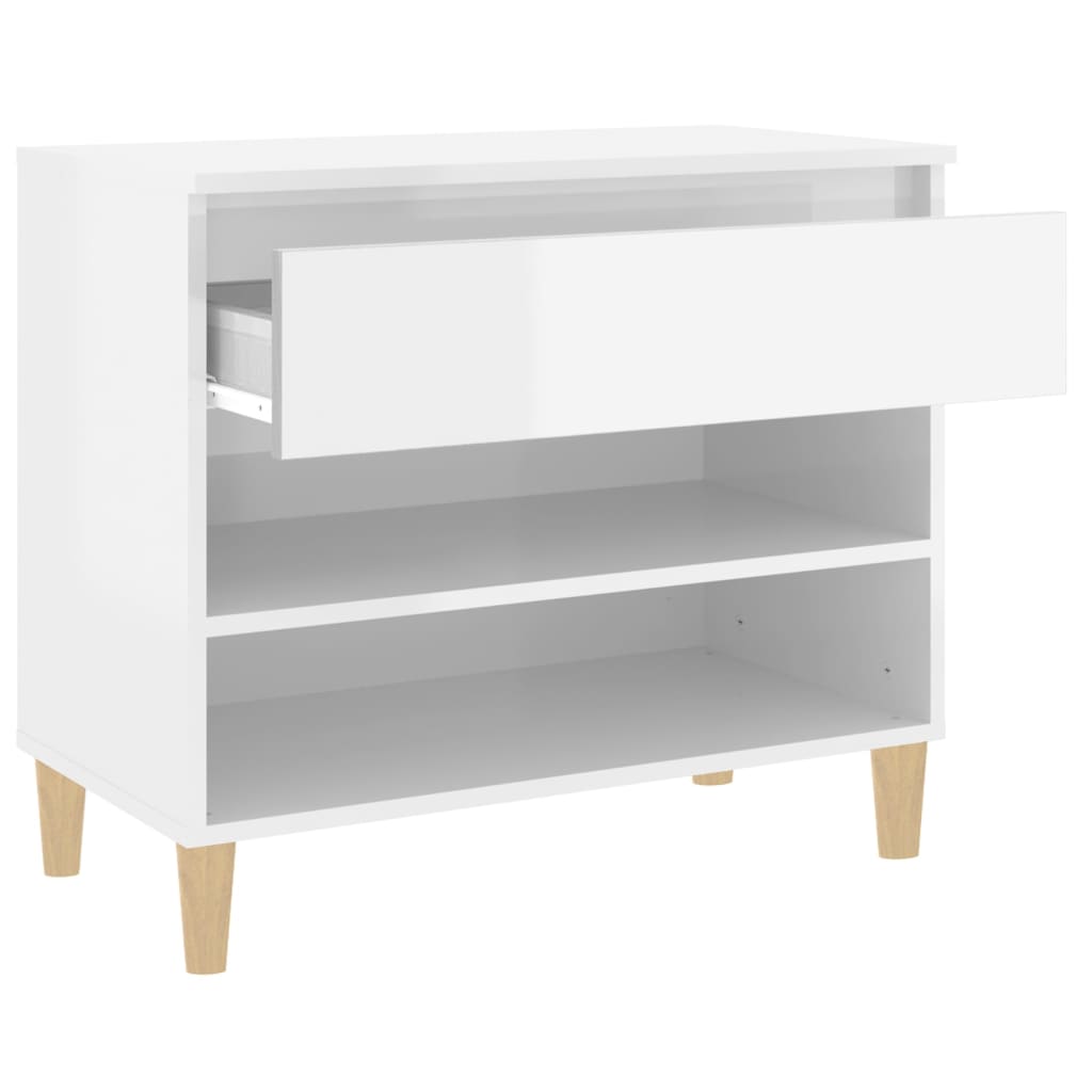 vidaXL Shoe Cabinet High Gloss White 70x36x60 cm Engineered Wood