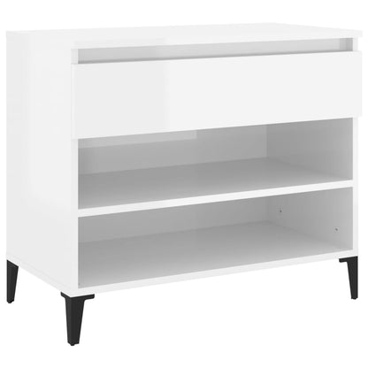 vidaXL Shoe Cabinet High Gloss White 70x36x60 cm Engineered Wood