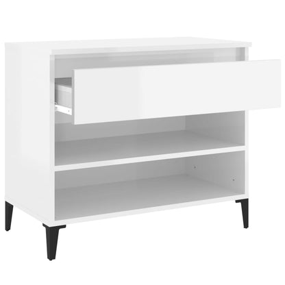 vidaXL Shoe Cabinet High Gloss White 70x36x60 cm Engineered Wood