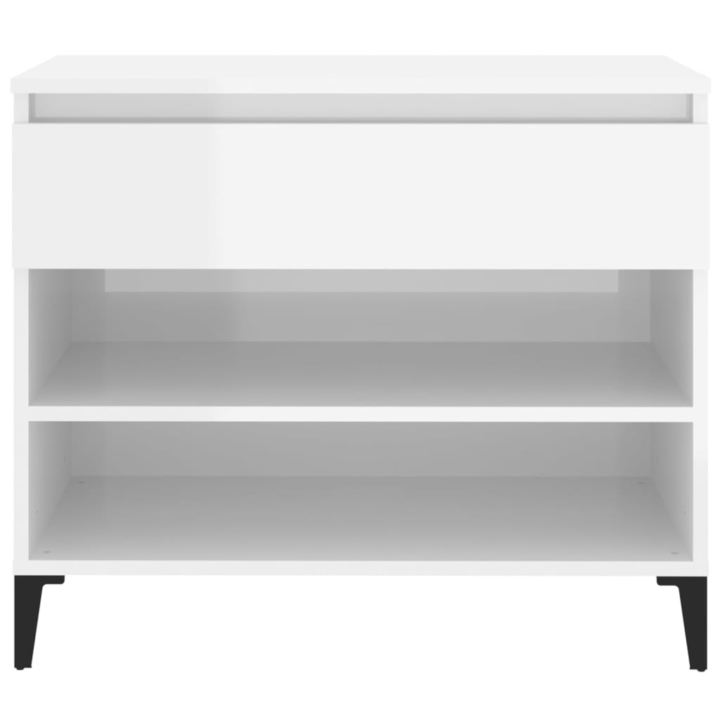 vidaXL Shoe Cabinet High Gloss White 70x36x60 cm Engineered Wood