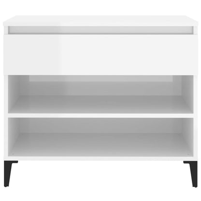 vidaXL Shoe Cabinet High Gloss White 70x36x60 cm Engineered Wood