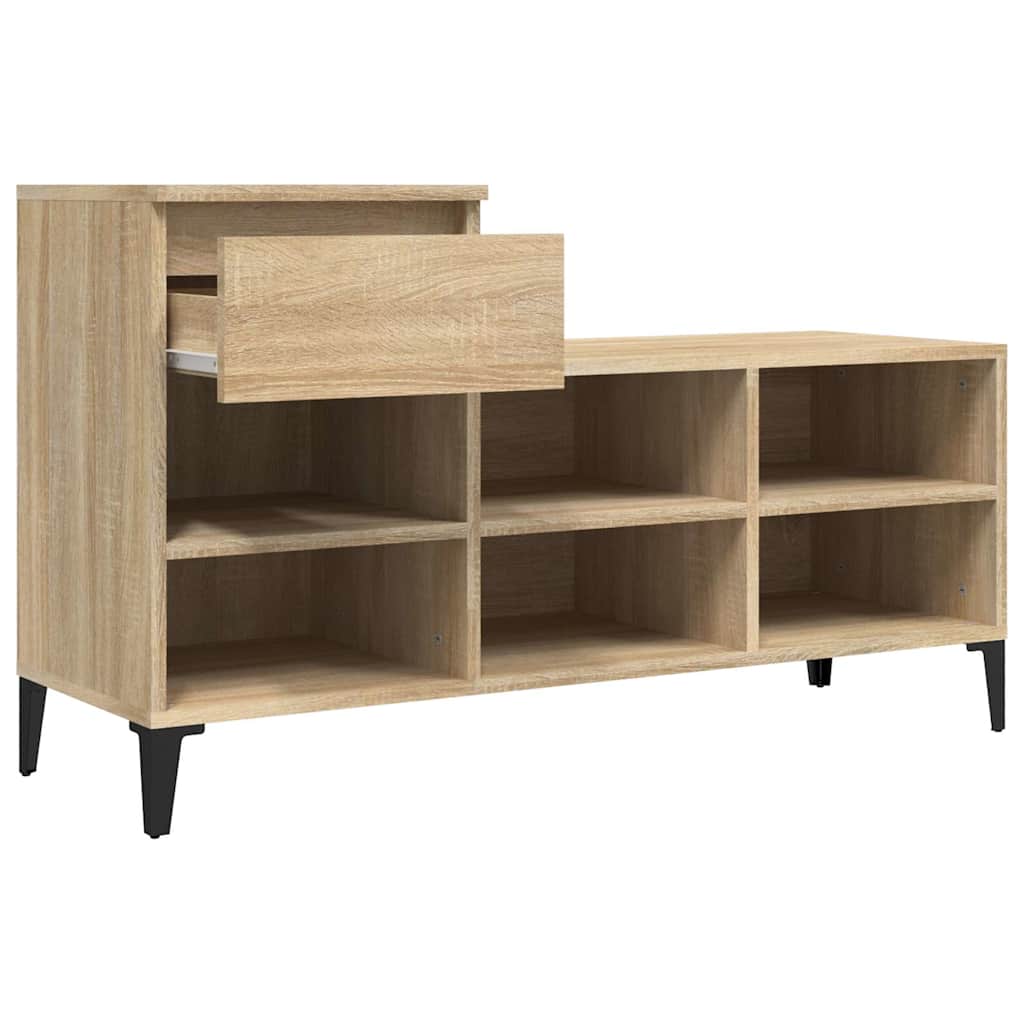 Shoe Cabinet 102x36x60 cm Engineered Wood Sonoma oak