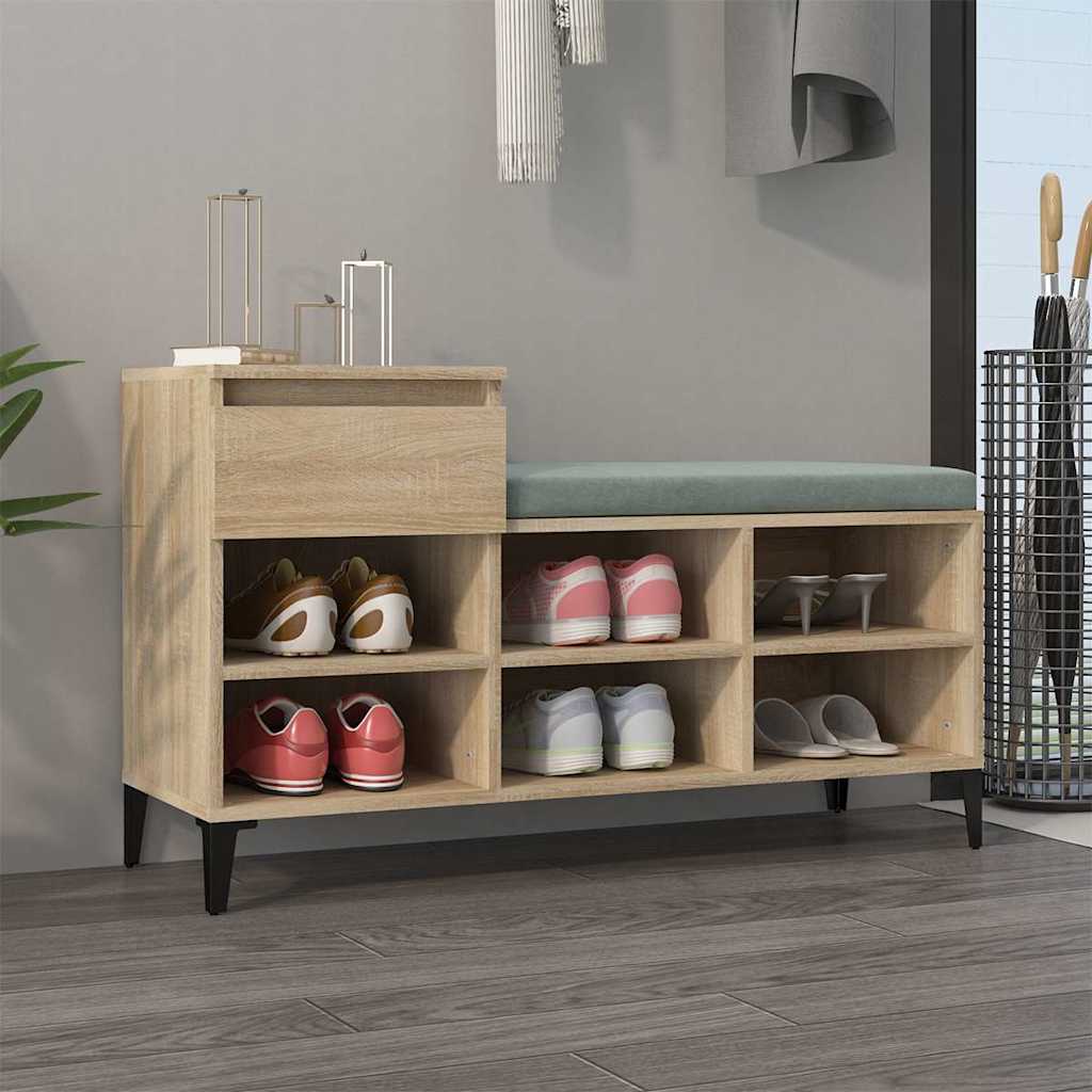 Shoe Cabinet 102x36x60 cm Engineered Wood Sonoma oak