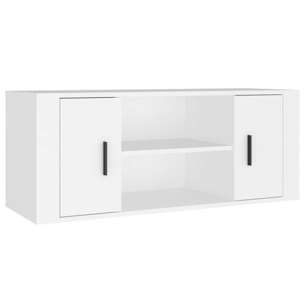 TV Cabinet 100x35x40 cm Engineered Wood White