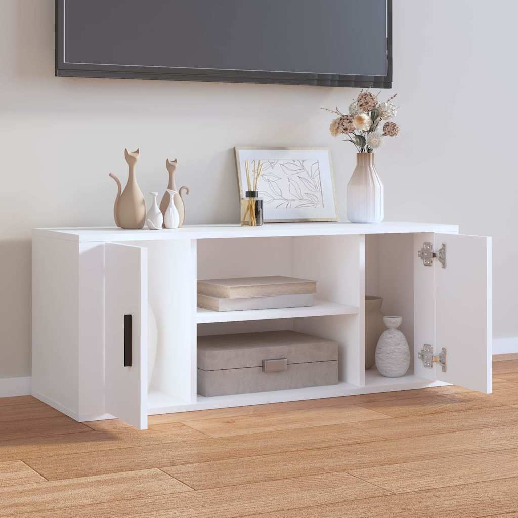 TV Cabinet 100x35x40 cm Engineered Wood White