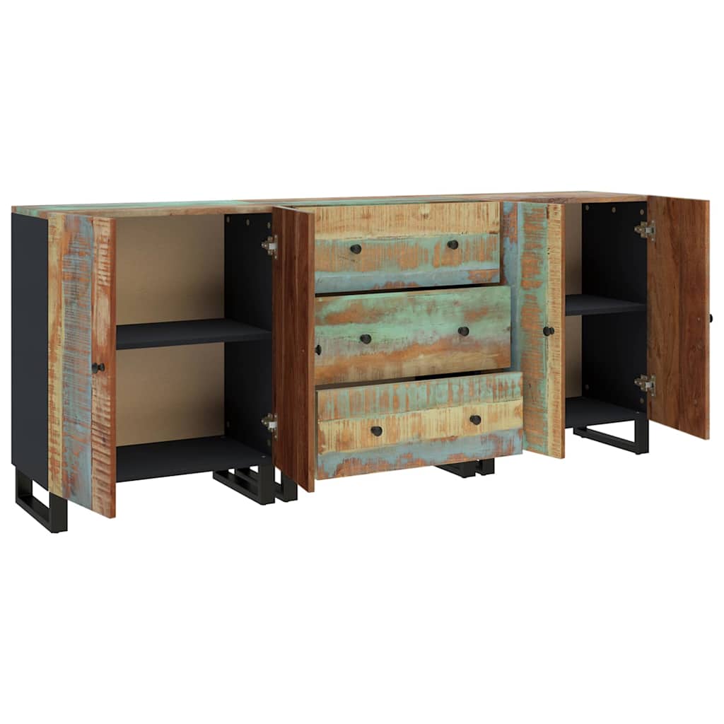 vidaXL 3 Piece Sideboards Solid Wood Reclaimed 4