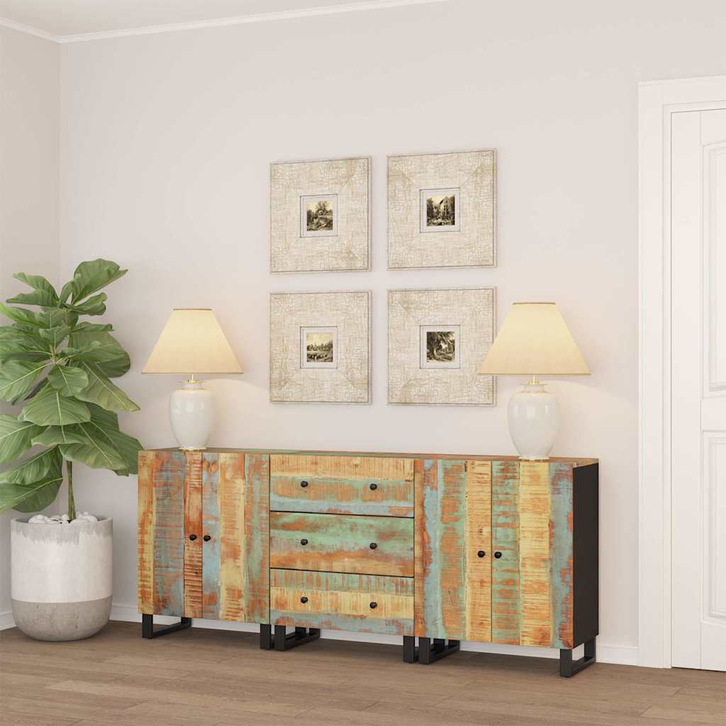 vidaXL 3 Piece Sideboards Solid Wood Reclaimed 1