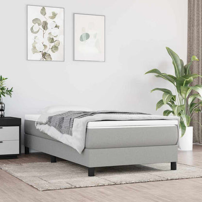 Box Spring Bed Frame Single Fabric Light grey 3FT Single 25 cm