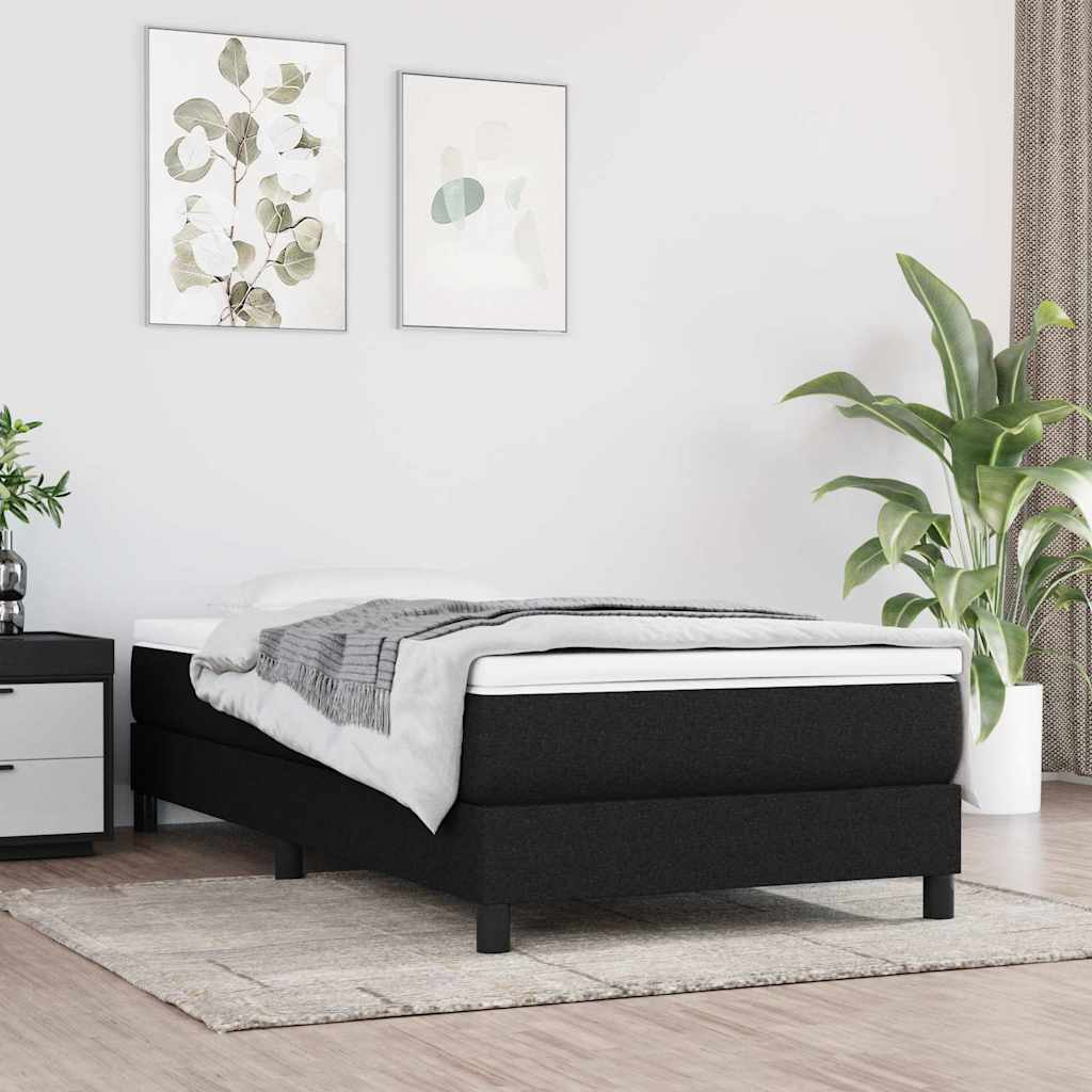 Box Spring Bed Frame Single Fabric Black 3FT Single 25 cm