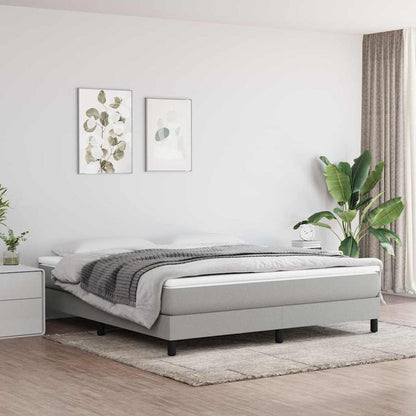 Box Spring Bed Frame Single Fabric Light grey 6FT Super King Size 25 cm