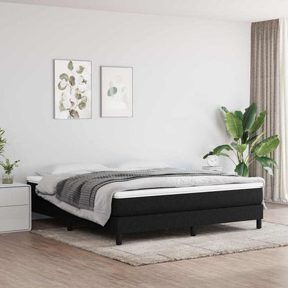 Box Spring Bed Frame Single Fabric Black 6FT Super King Size 25 cm