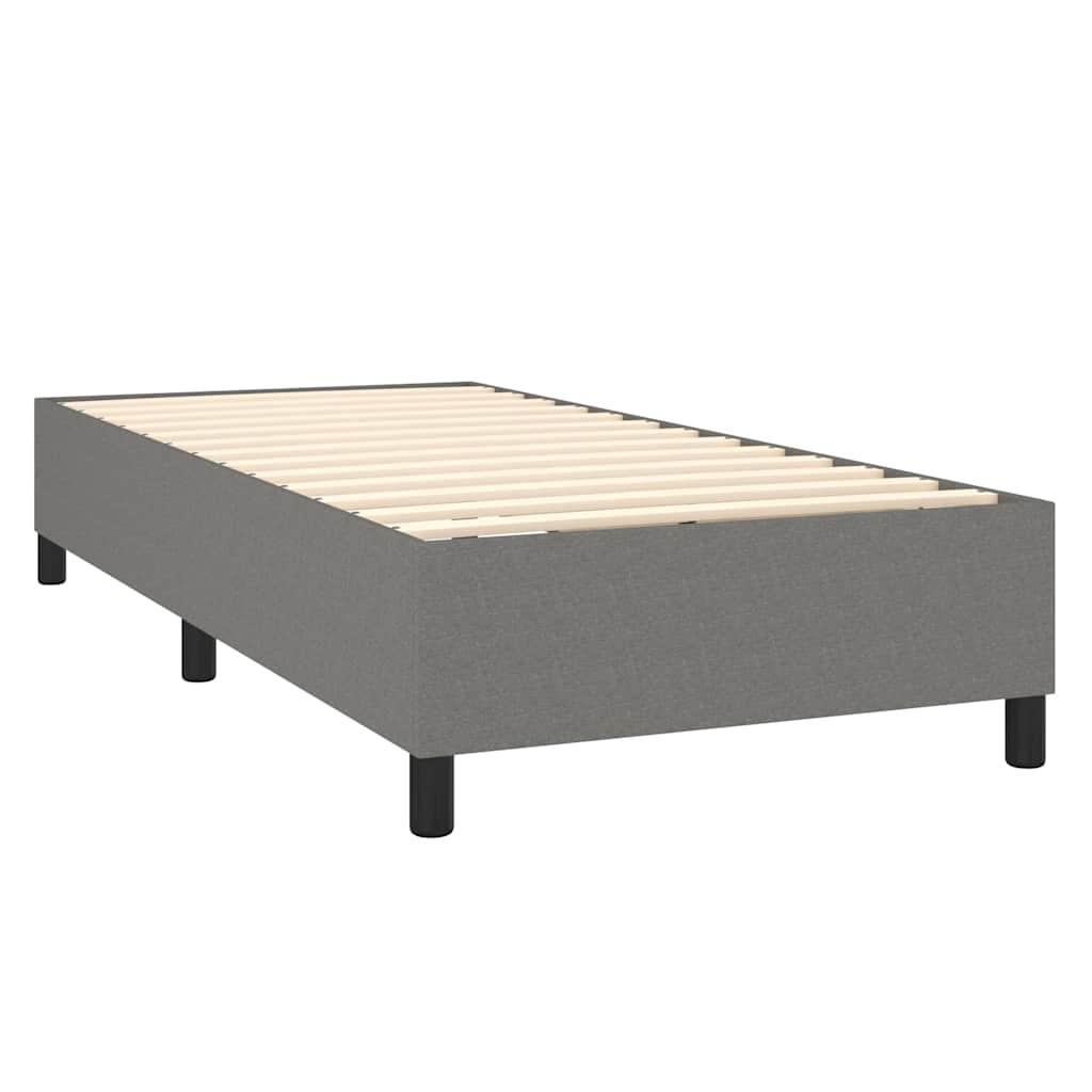Box Spring Bed Frame Single Fabric Dark grey 3FT Single 35 cm