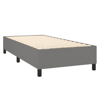 Box Spring Bed Frame Single Fabric Dark grey 3FT Single 35 cm