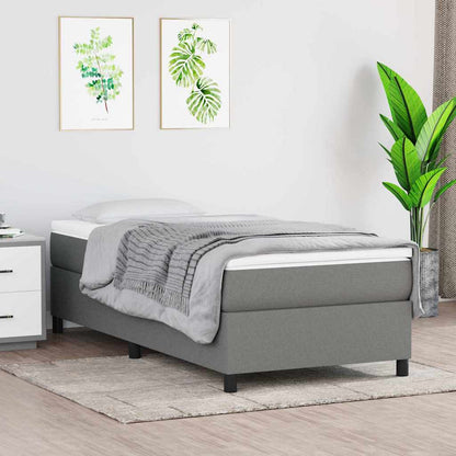 Box Spring Bed Frame Single Fabric Dark grey 3FT Single 35 cm