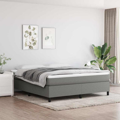 Box Spring Bed Frame Single Fabric Dark grey 6FT Super King Size 35 cm