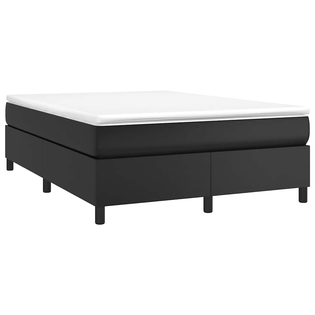 Box Spring Bed Frame Single Faux Leather Black 4FT6 Double 35 cm